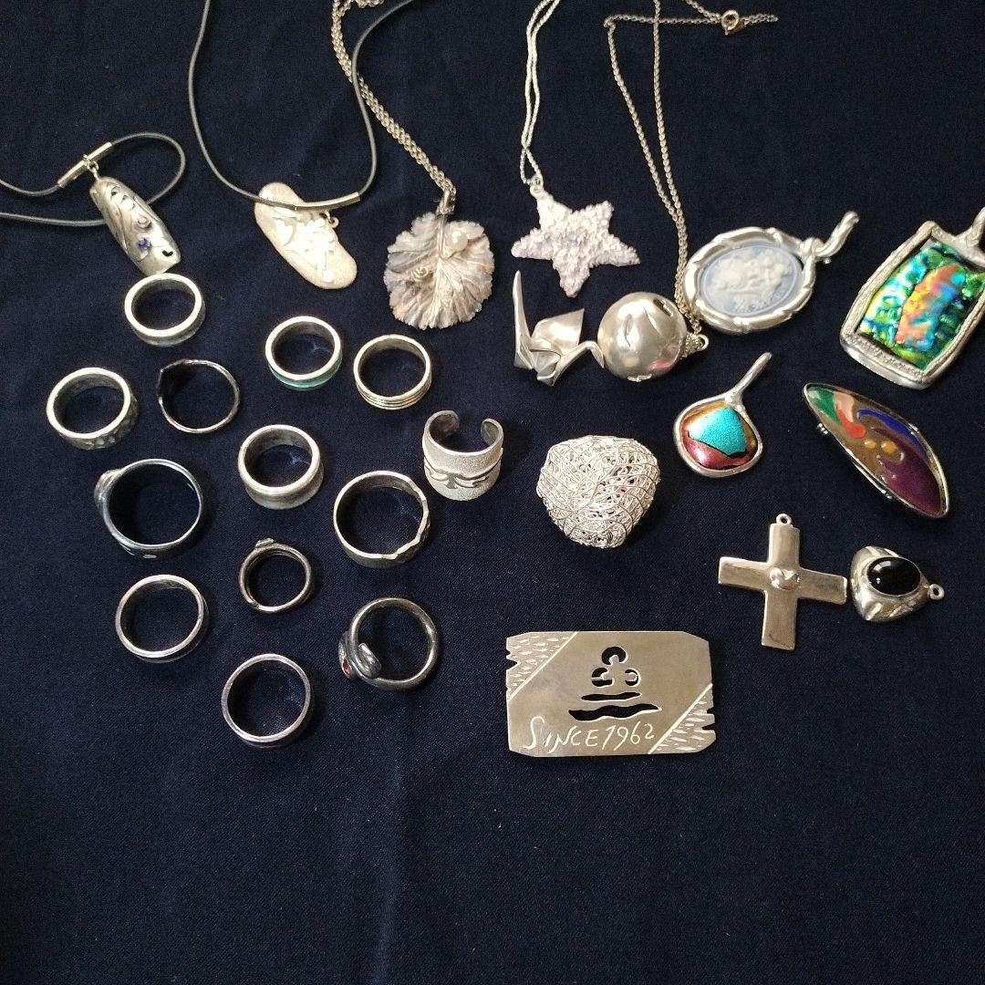 シルバーリングとペンダントセットハンドメイドまとめ売り