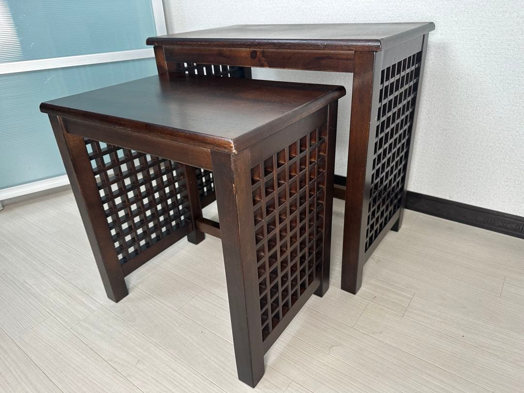 アンティークスタイル ネストテーブル サイドテーブル ベットサイド　※i1※