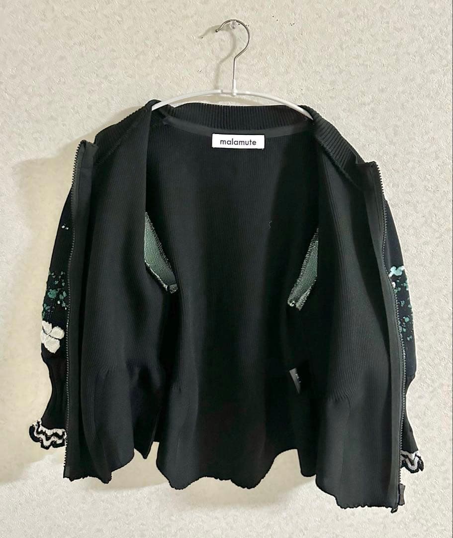 美品♡malamute マラミュート紫陽花モチーフ　ジャケット　黒