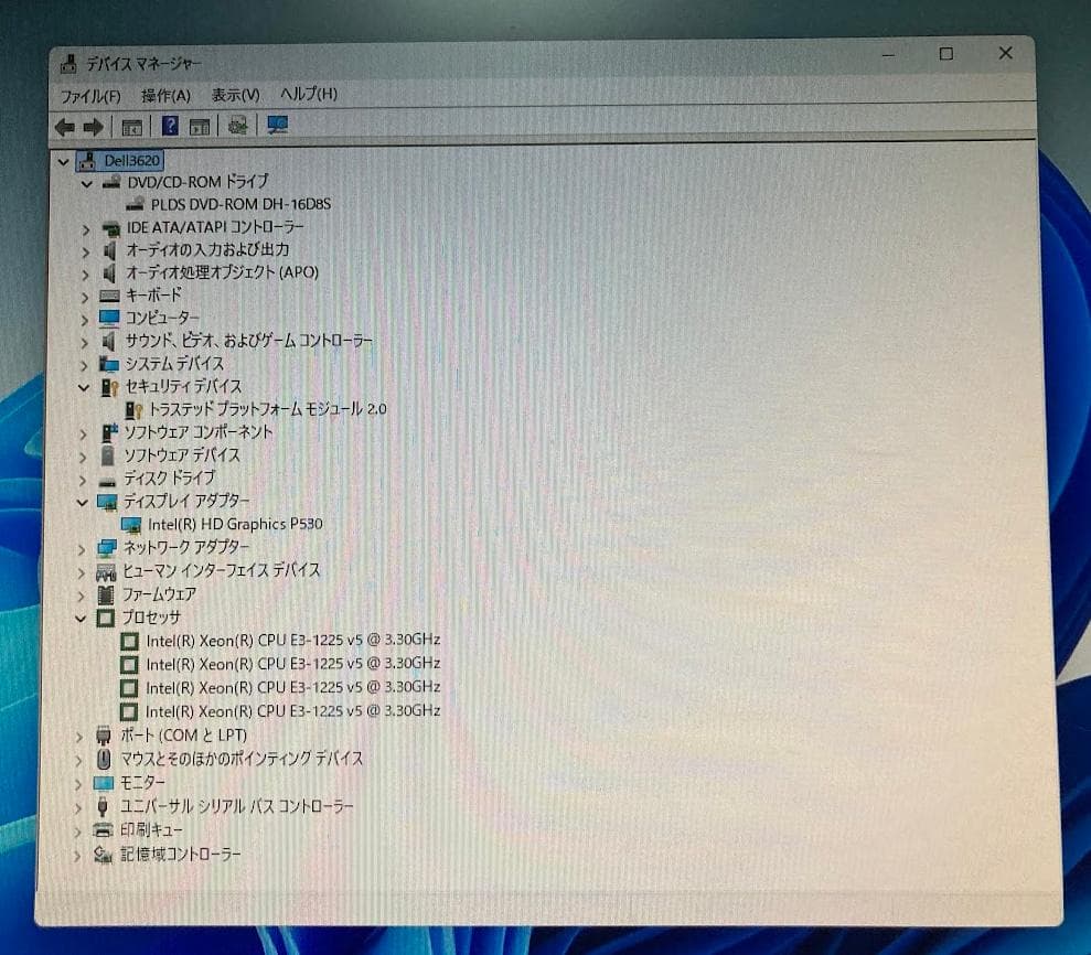 訳あり Dell 3620(E3-1225V5/8GB/128GB/Win11)