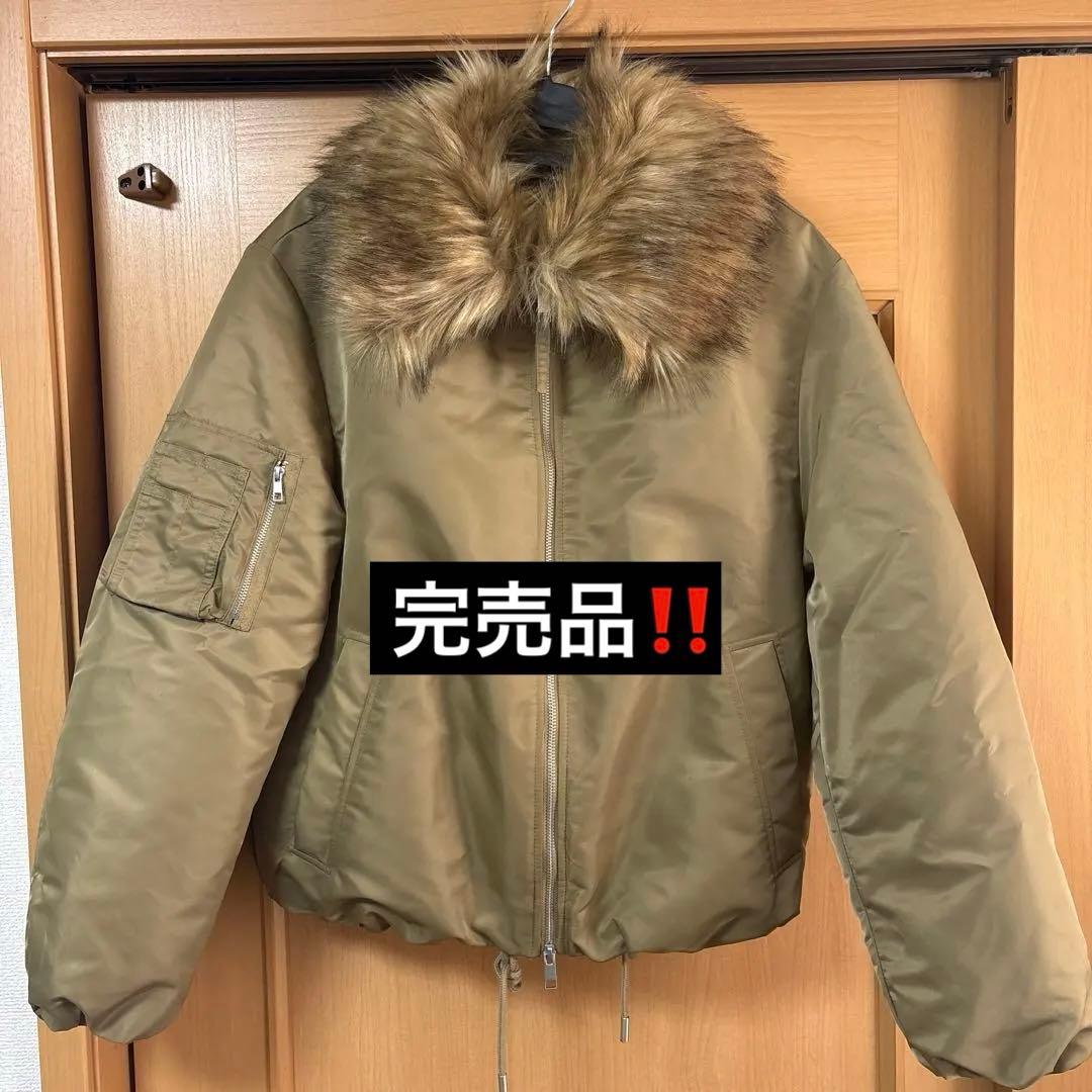 【新品未使用】ZARA ザラ　フェイクファー襟ボンバージャケット　S