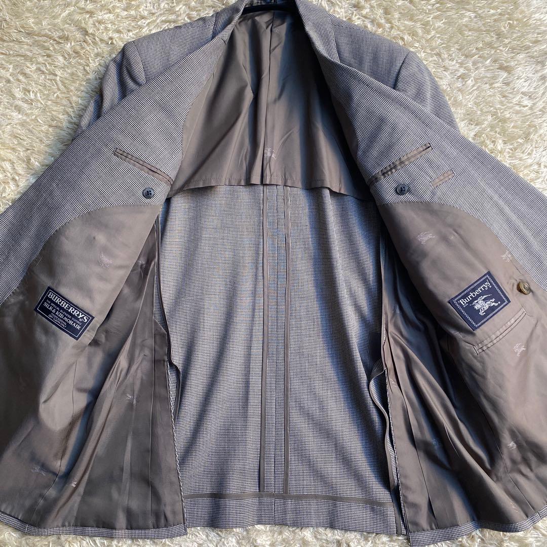 【美品】Burberrys バーバリー ダブルプレスト テーラードジャケット 銀