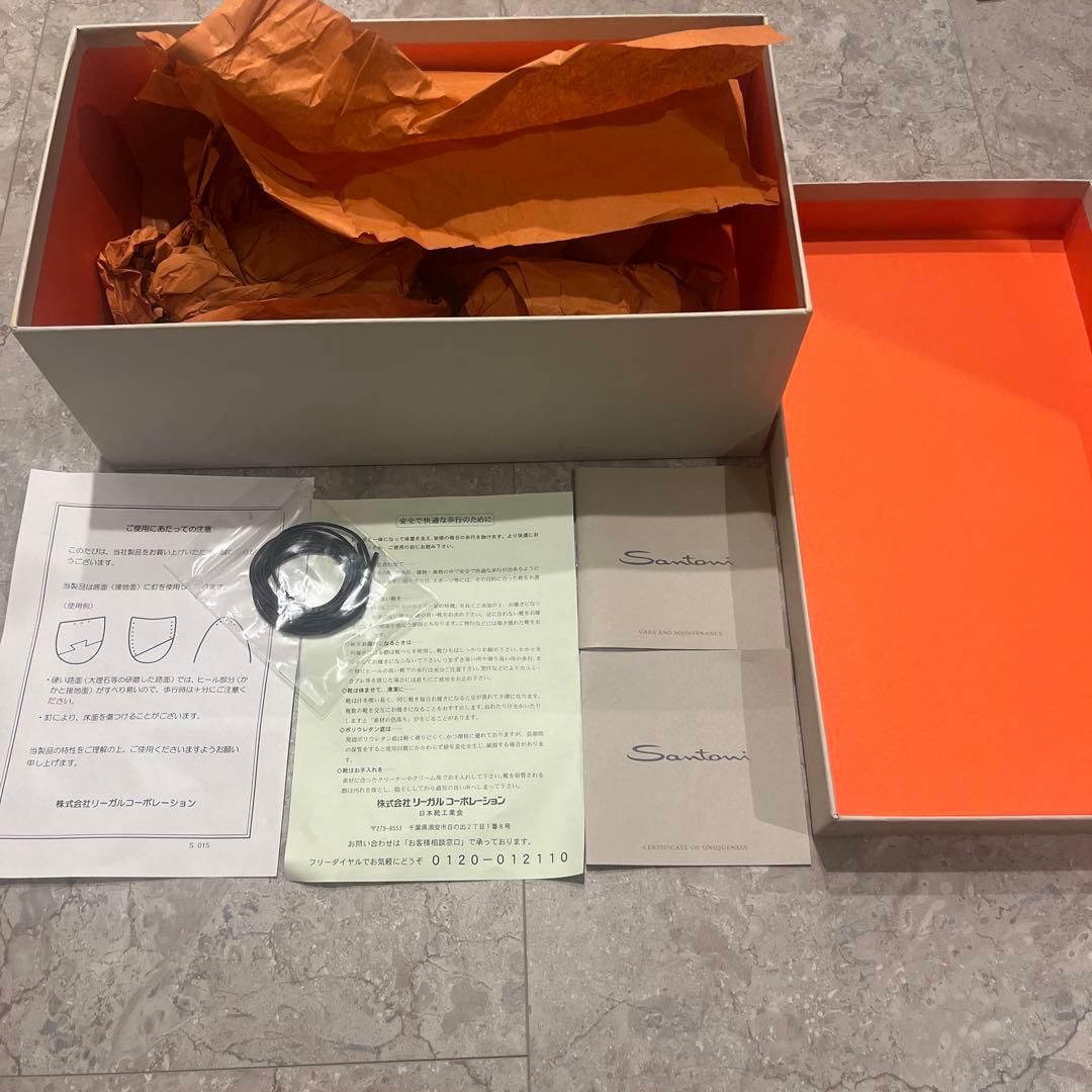 【新品未使用】Santoni ダークブラウン ビジネスシューズ　サイズ8