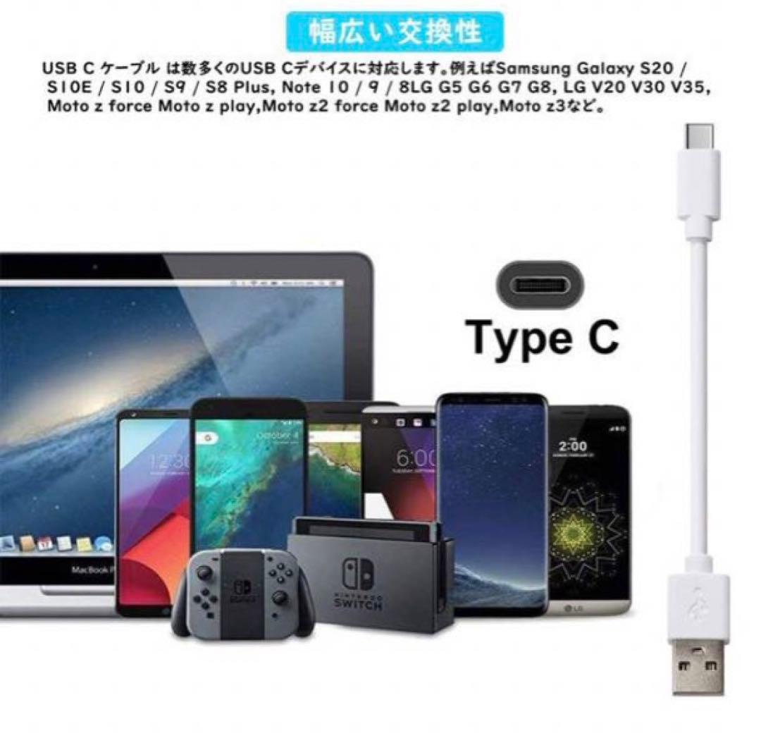 USB TypeCケーブル0.3m2本セットUSB C ケーブル