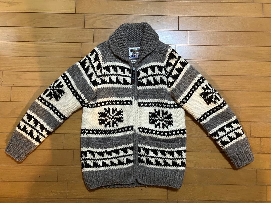 美品 カナダ製 Kanata カナタ ノルディック カウチンニットセーター S