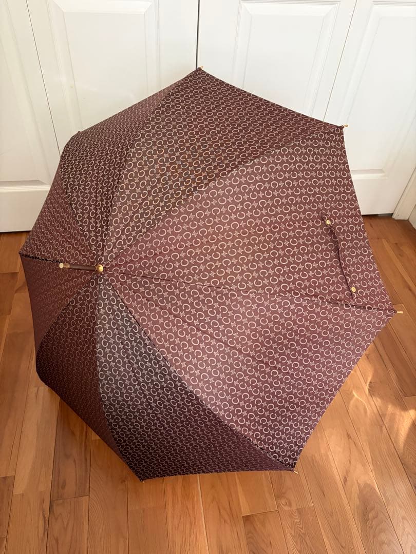 【極美品】CELINE セリーヌ マカダム柄 長傘 ブラウン 軽量