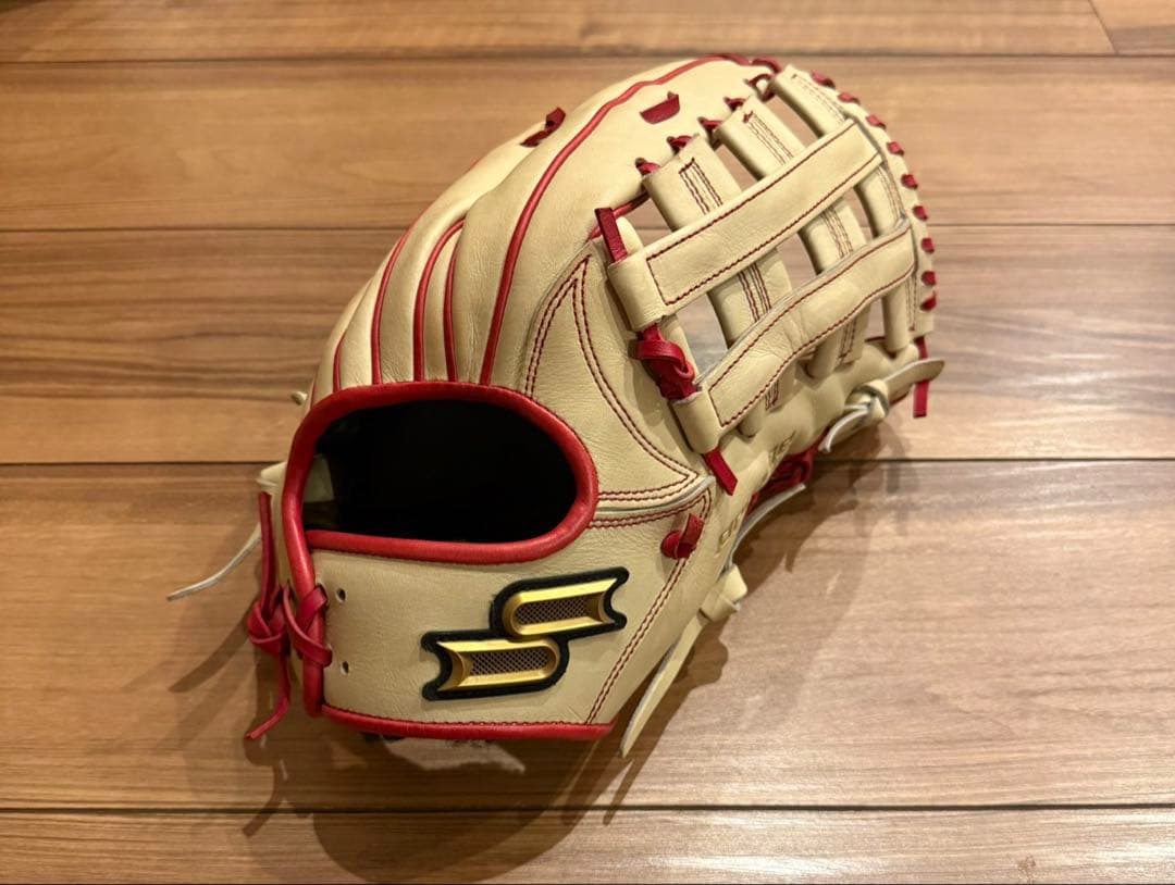 SSKプロエッジ 軟式グローブ ベージュ/赤