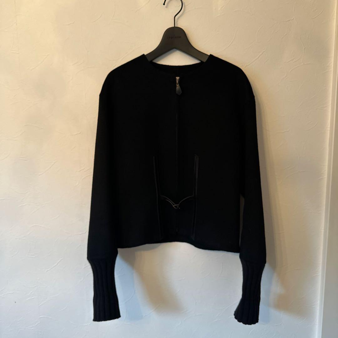 極美品　HERMES エルメス　ダブルフェイス　ブルゾン　レザー　ショートコート