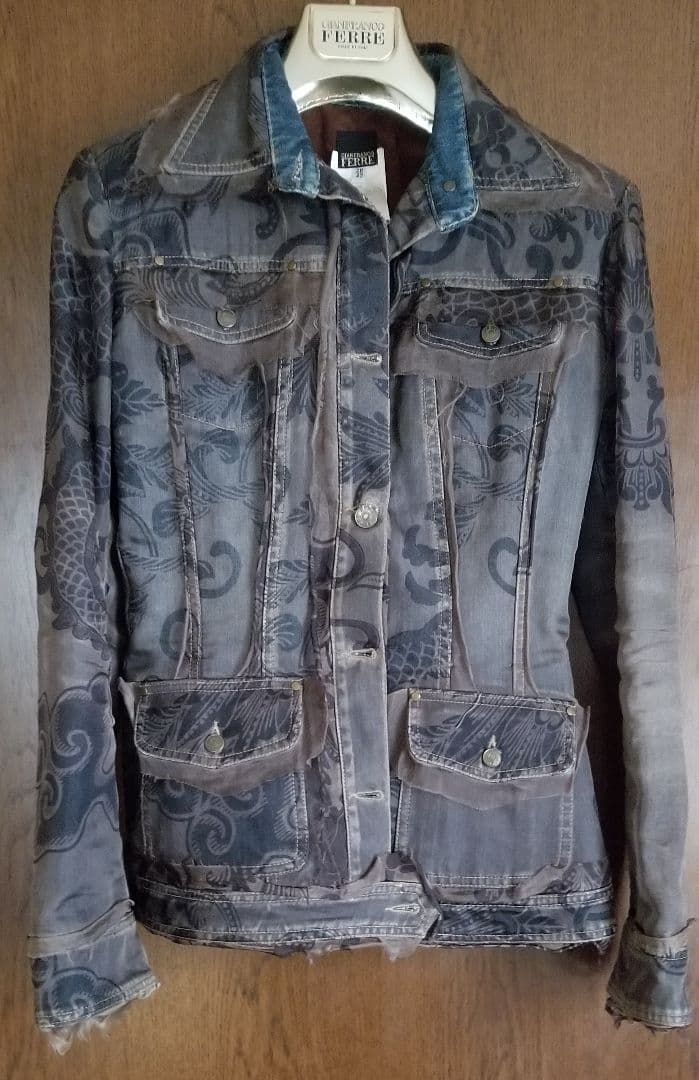 ジャンフランコフェレ　オーガンジー　デニムジャケット