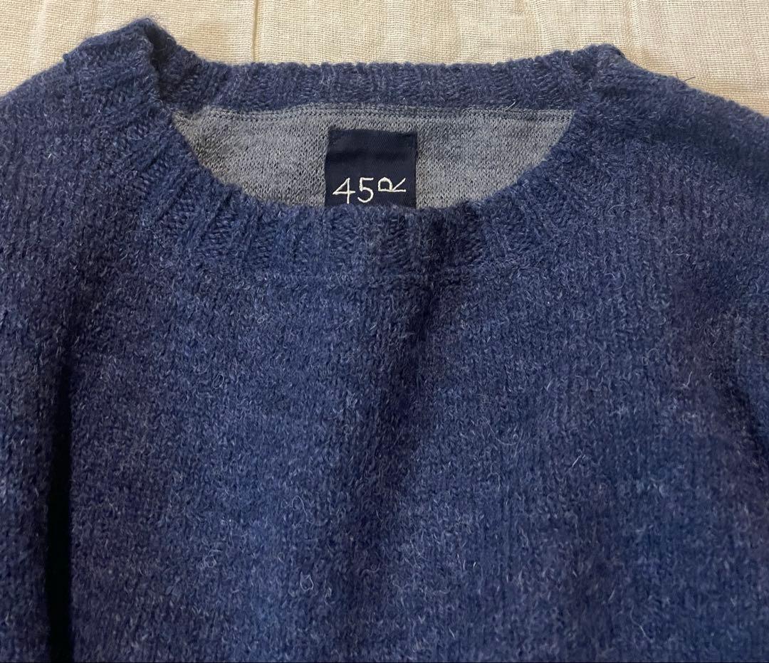 45r上質シェットランドウール二重織りチュニック ゆったり49500円新品同様