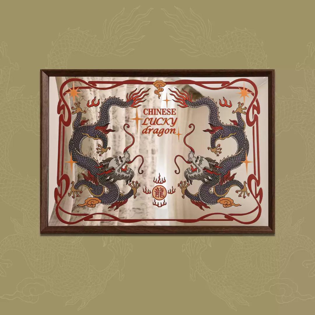 ★チャイナドラゴンパブミラー　アメリカン