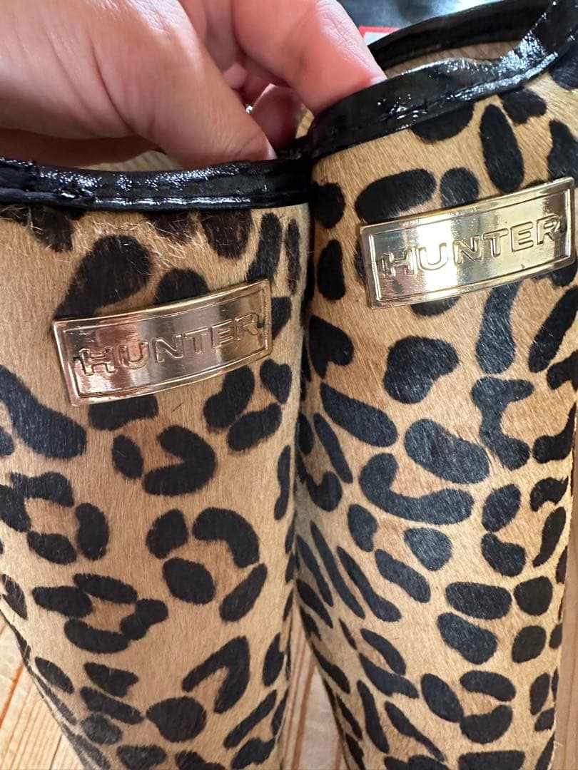 ☆HUNTERハンター⭐︎ハラコレオパード柄レインブーツ