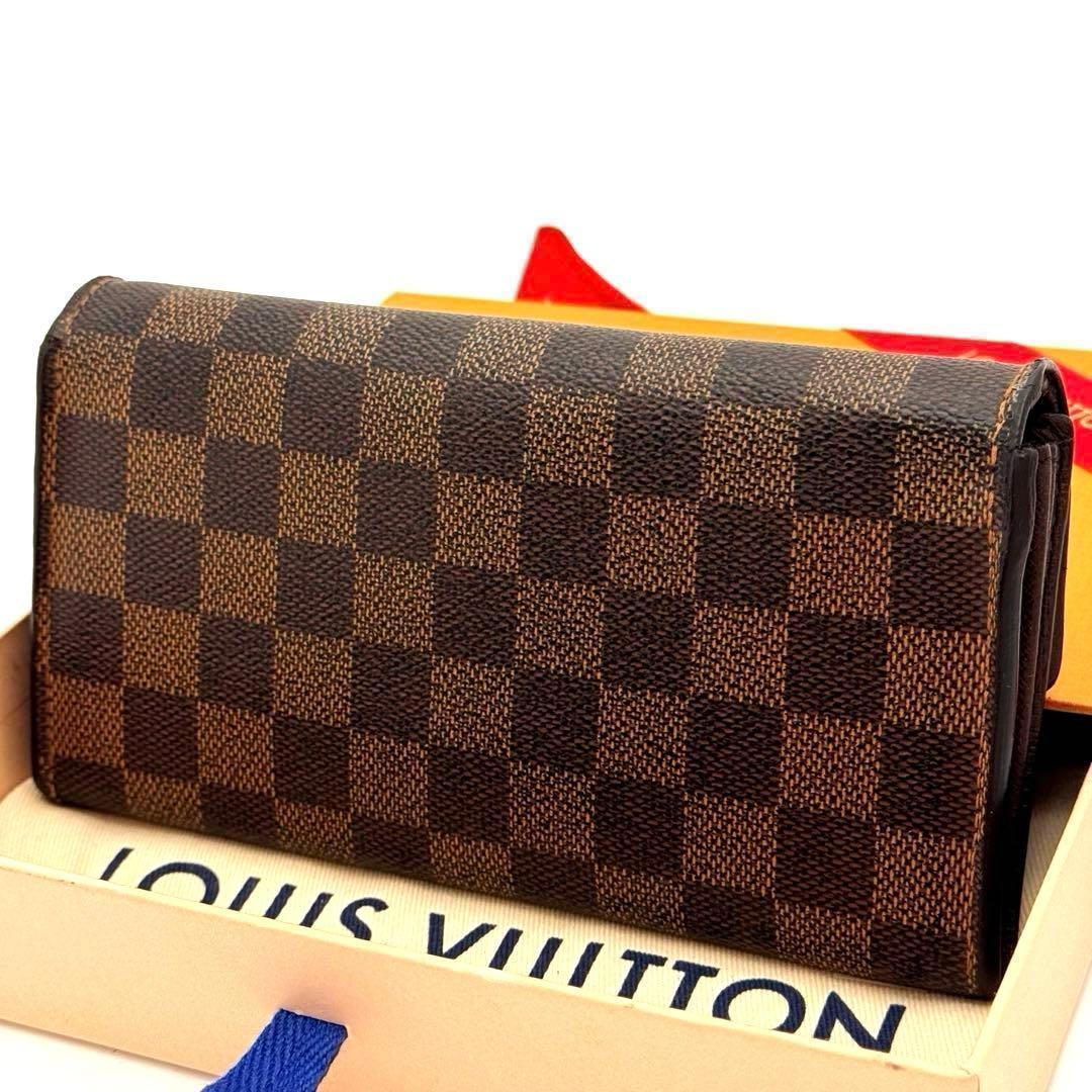 【美品】ルイヴィトン　ダミエ　エベヌ　サラ　長財布　財布　カード10枚
