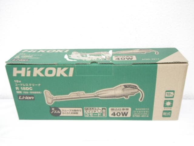 未使用品 ハイコーキ 18V コードレスクリーナ R18DC 電池＆充電器付き