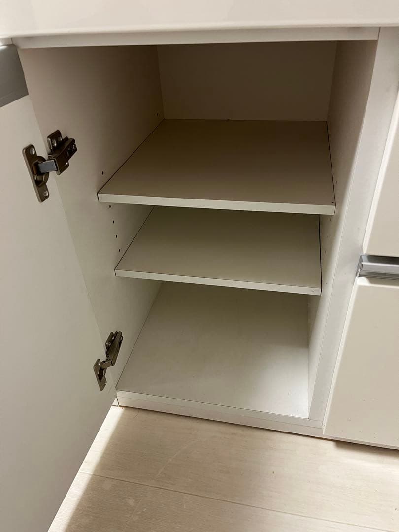 食器棚 ニトリ　キッチンカウンター(キュリー2 120CT WH)