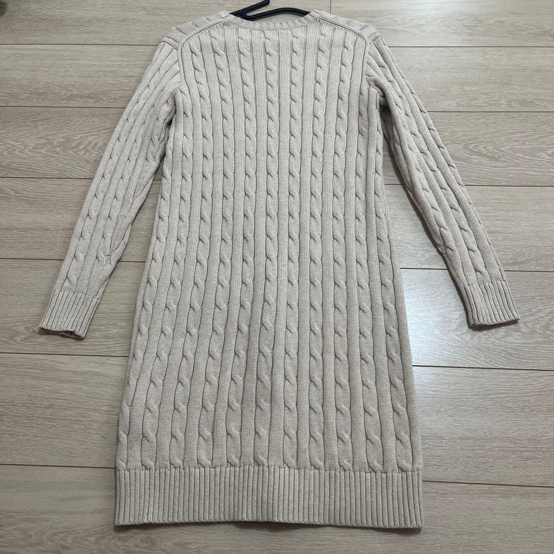 ポロラルフローレン　ベージュ系　ミルクティー　ケーブルワンピース