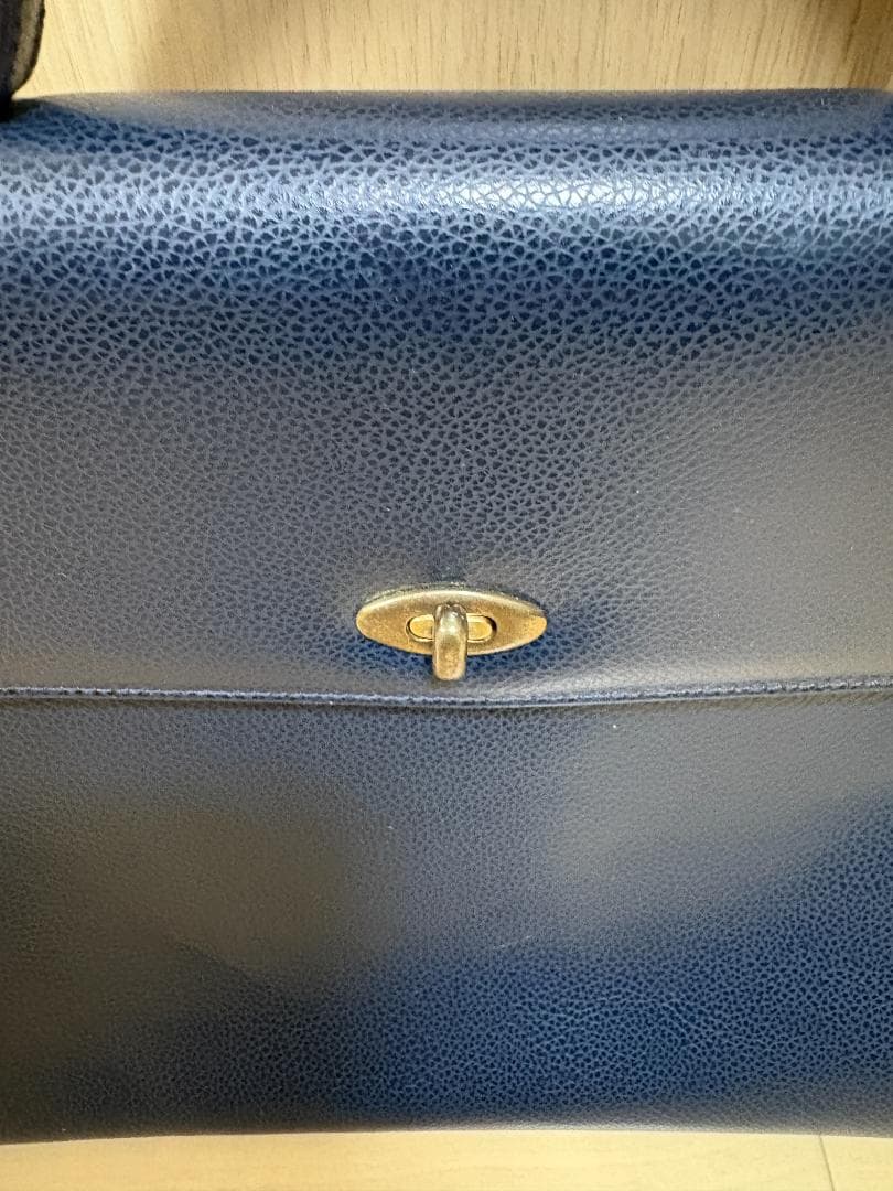 Coach ネイビー レザー ハンドバッグ DSE-4414 ZB0048