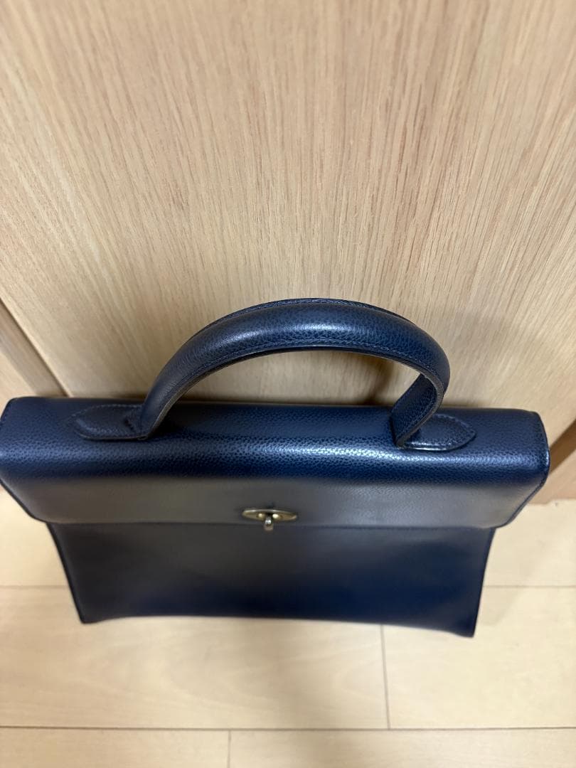 Coach ネイビー レザー ハンドバッグ DSE-4414 ZB0048