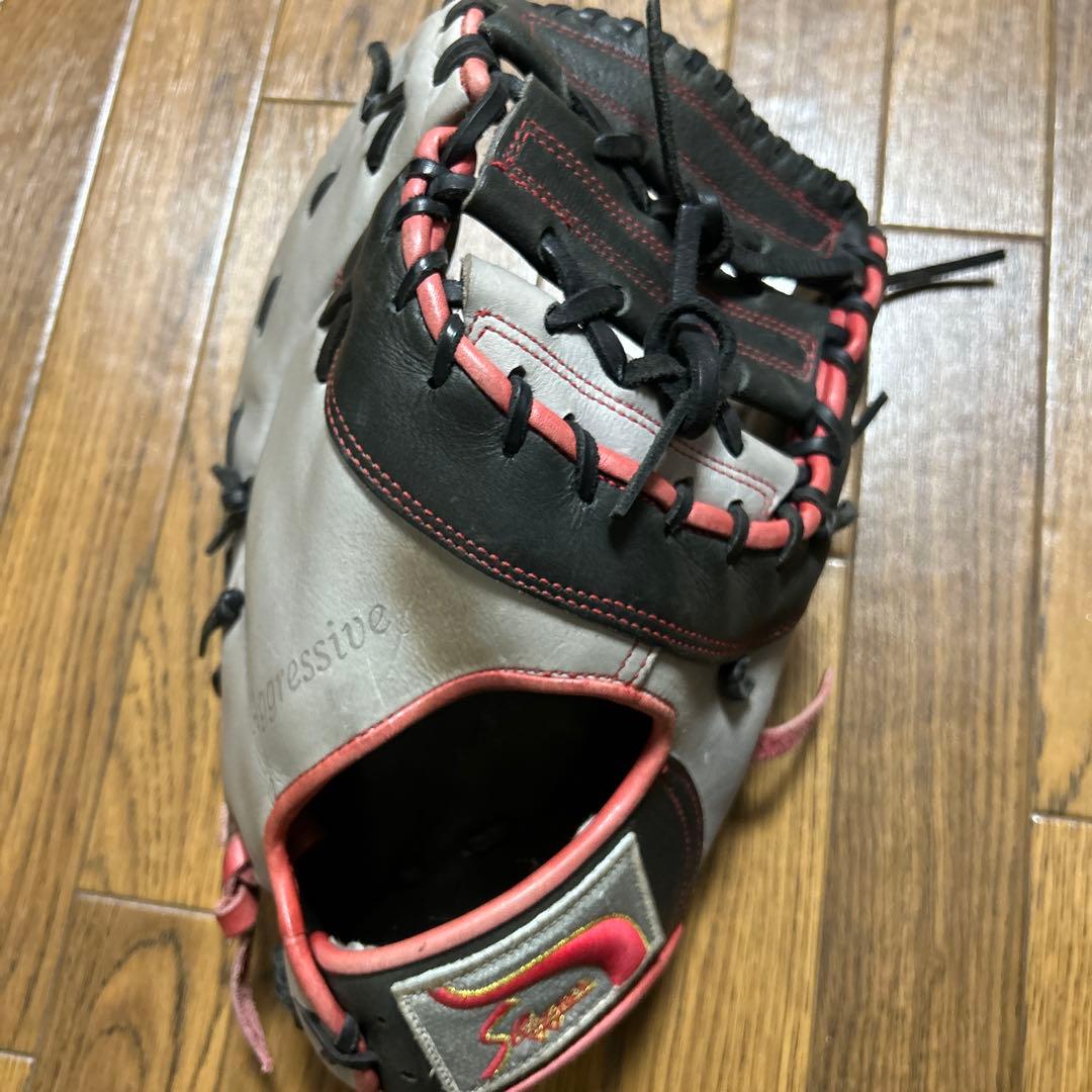 p*9様 Impressive 軟式野球用グローブ グレー/黒/赤
