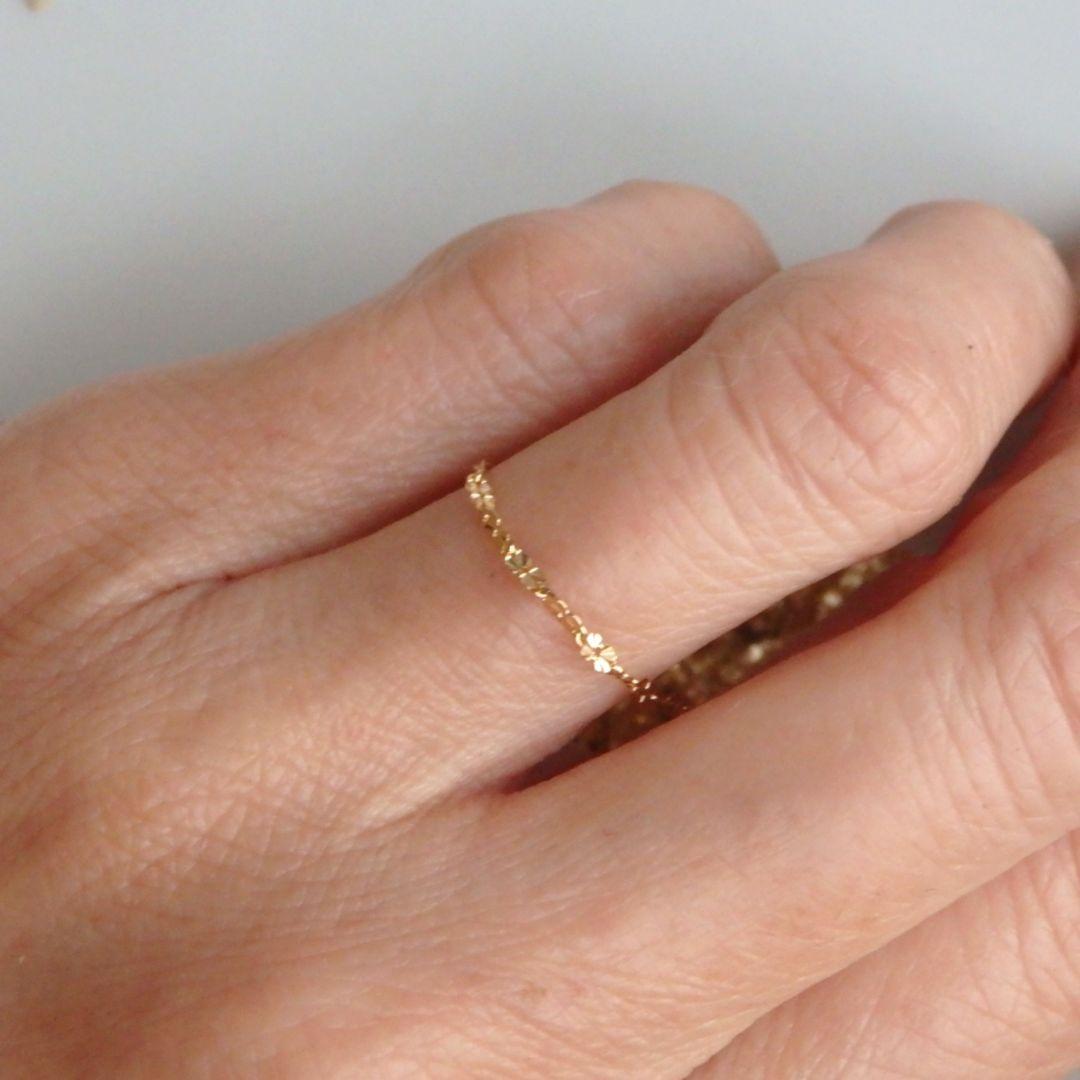 みなと　k18ネックレス　PG　スクリューチェーン　k18リング