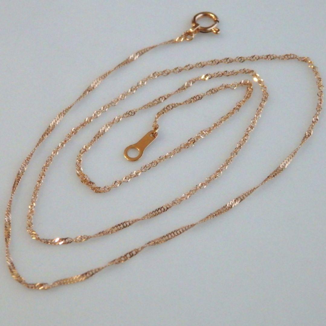 みなと　k18ネックレス　PG　スクリューチェーン　k18リング