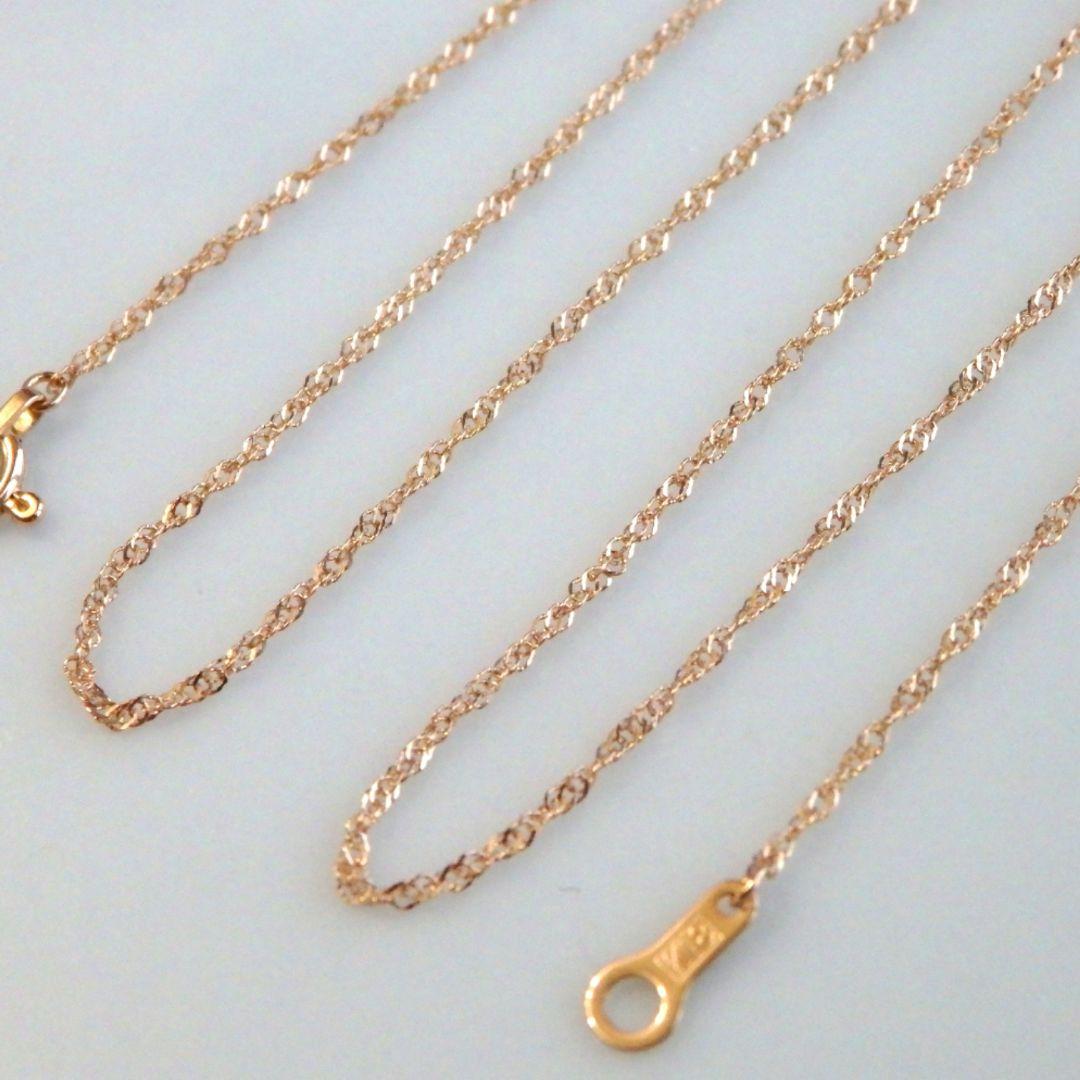 みなと　k18ネックレス　PG　スクリューチェーン　k18リング