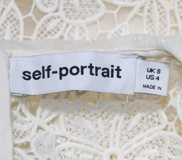 え*な様 セルフポートレイト ワンピース フラワーレース 花柄 クリーム UK8