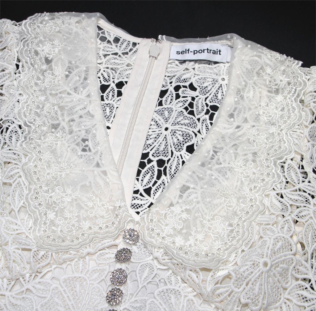 え*な様 セルフポートレイト ワンピース フラワーレース 花柄 クリーム UK8