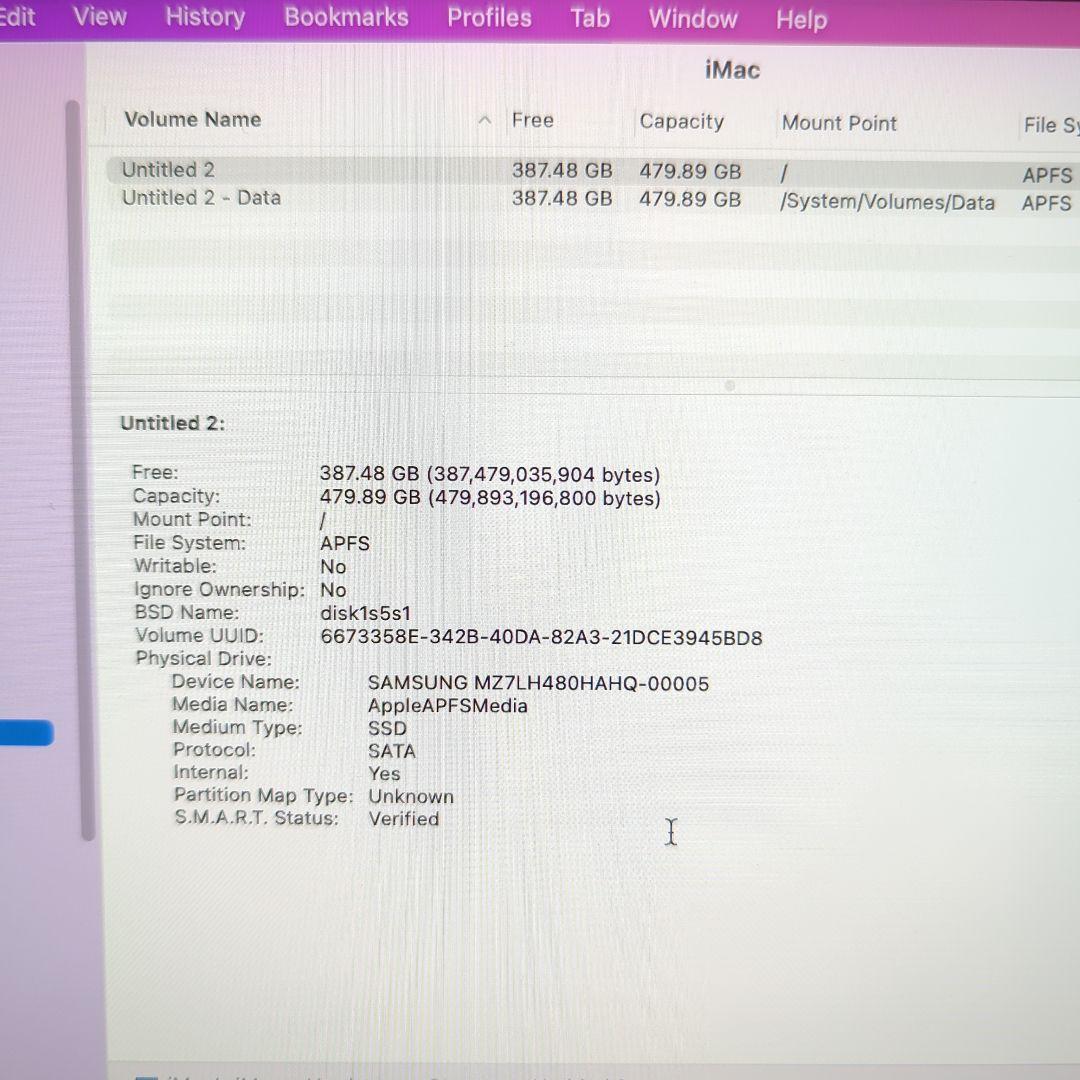 T*o様 iMac 2015 21.5インチ 4K SSD480GB