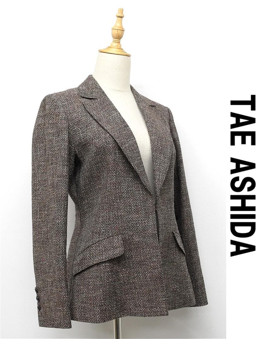 N432/ TAE ASHIDA ツイード テーラードジャケット シルク混 9