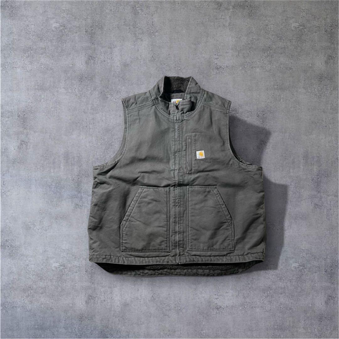 Carhartt FR ダックベスト 裏ボア グレー L〜XL 00s