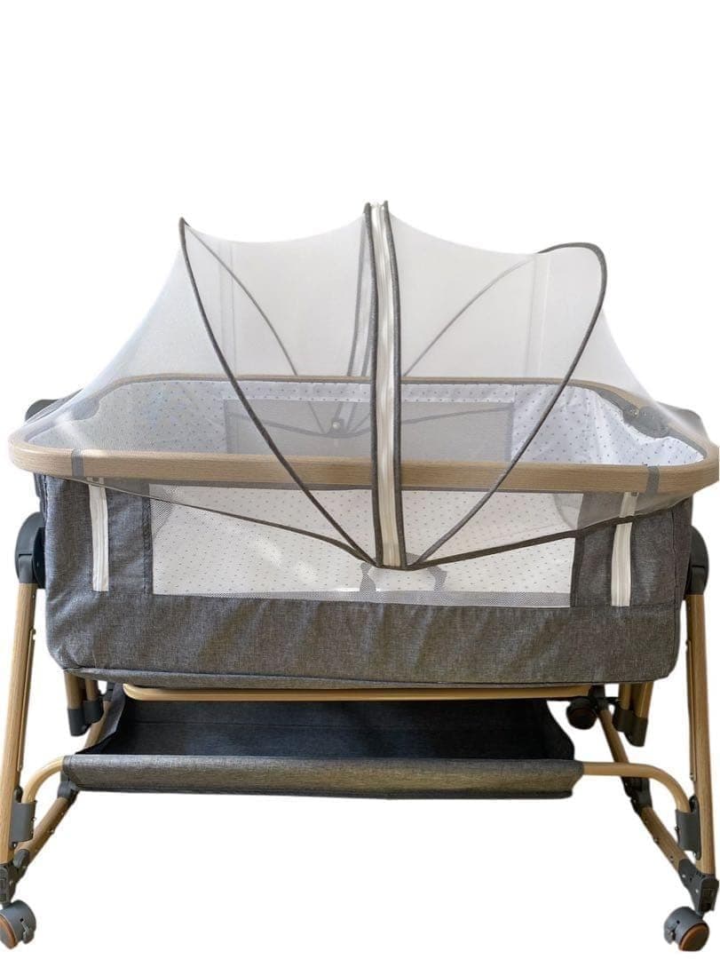 大特価！ 多機能ベビーベッド 折りたたみ式 高さ調整 新生児ベッド 多機能 新品