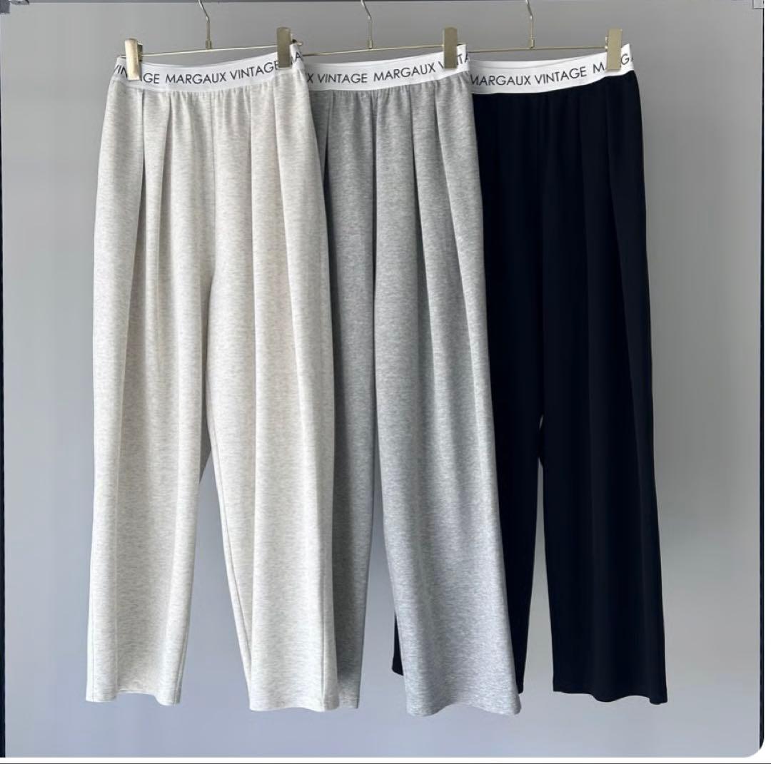 SALE♡新品♡MARGAUX VINTAGE ロゴウエストゴムタックパンツ