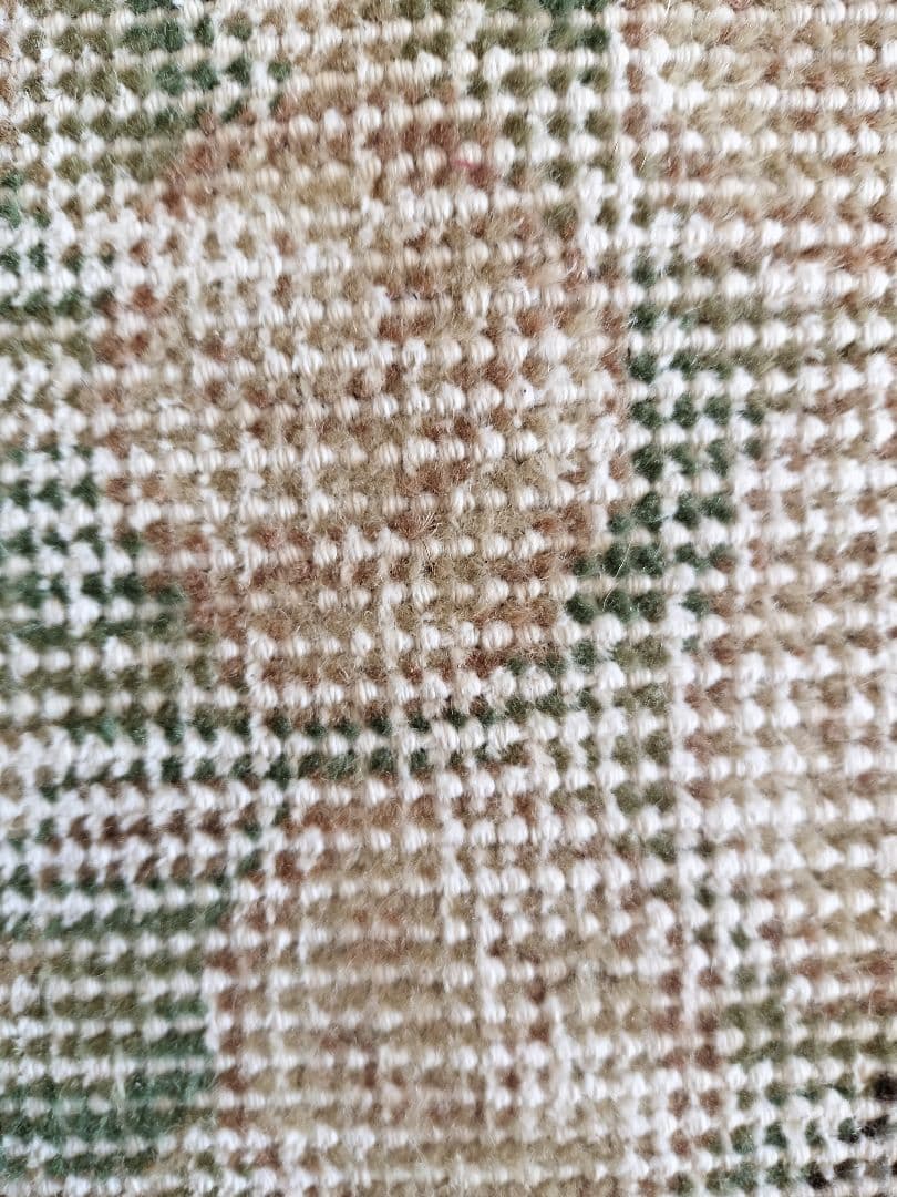 大判/ベージュベース淡いくすみピンクのローズガーデンラグ　No.739