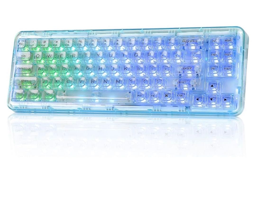 YUNZII X71 メカニカルゲーミングキーボード 透明キーキャップ