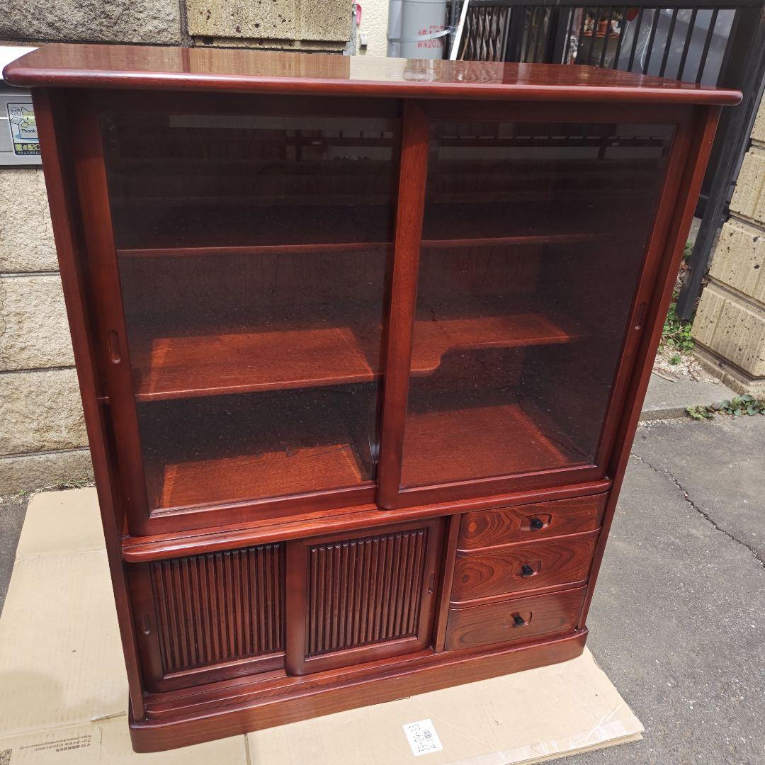 昭和レトロ　karimokuカリモク　高級小型茶タンス 食器棚　当時物