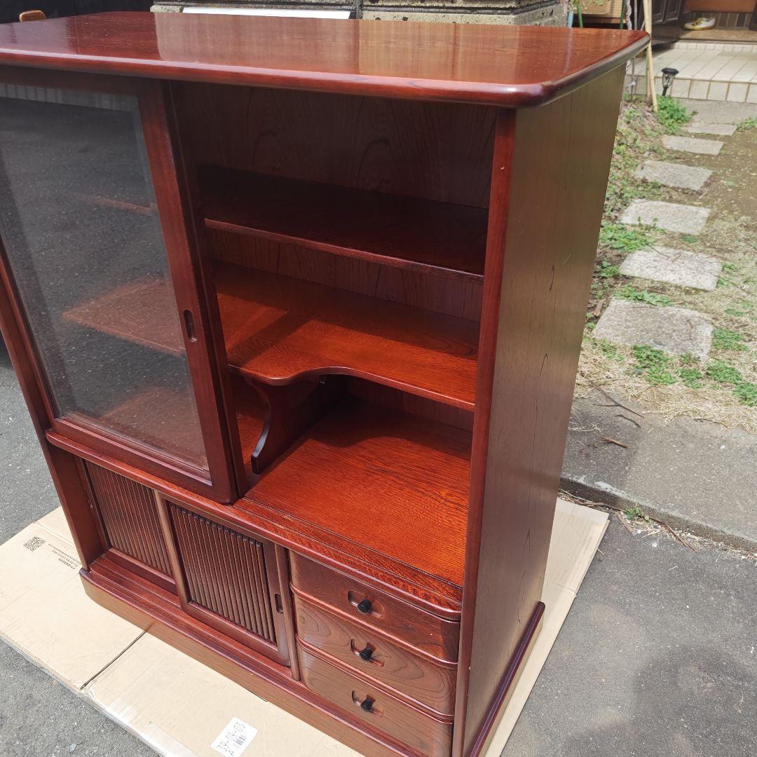 昭和レトロ　karimokuカリモク　高級小型茶タンス 食器棚　当時物