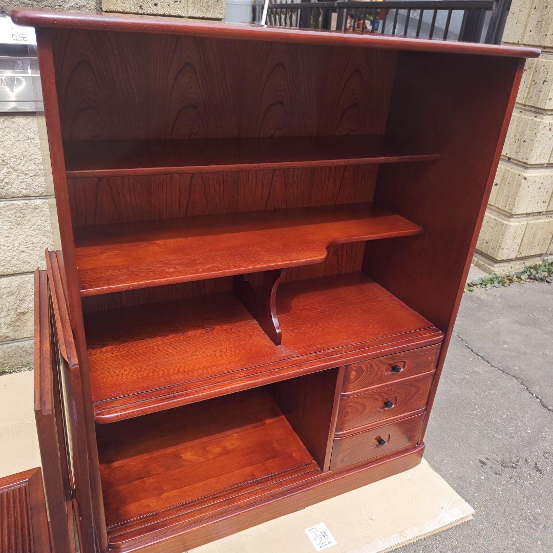 昭和レトロ　karimokuカリモク　高級小型茶タンス 食器棚　当時物