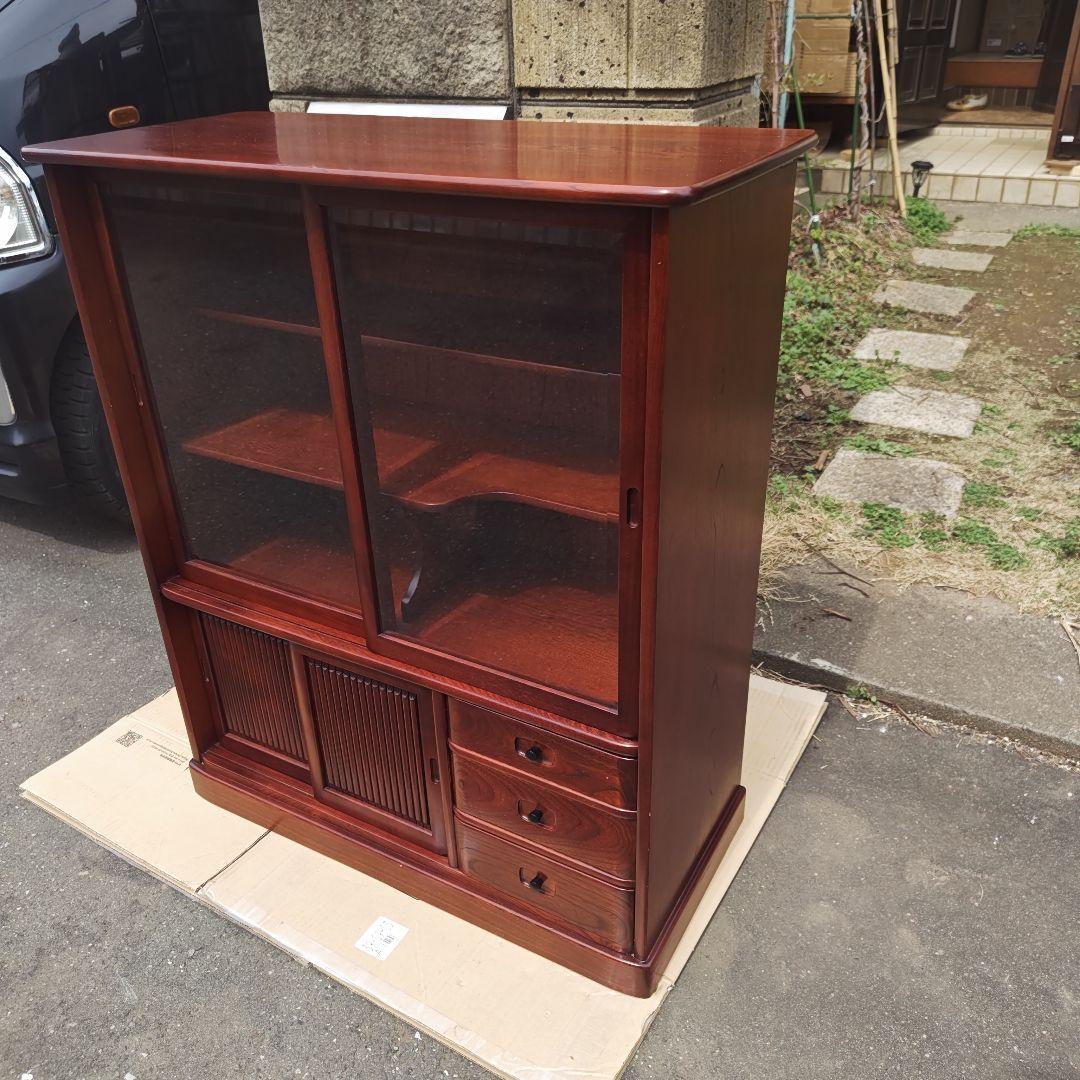 昭和レトロ　karimokuカリモク　高級小型茶タンス 食器棚　当時物