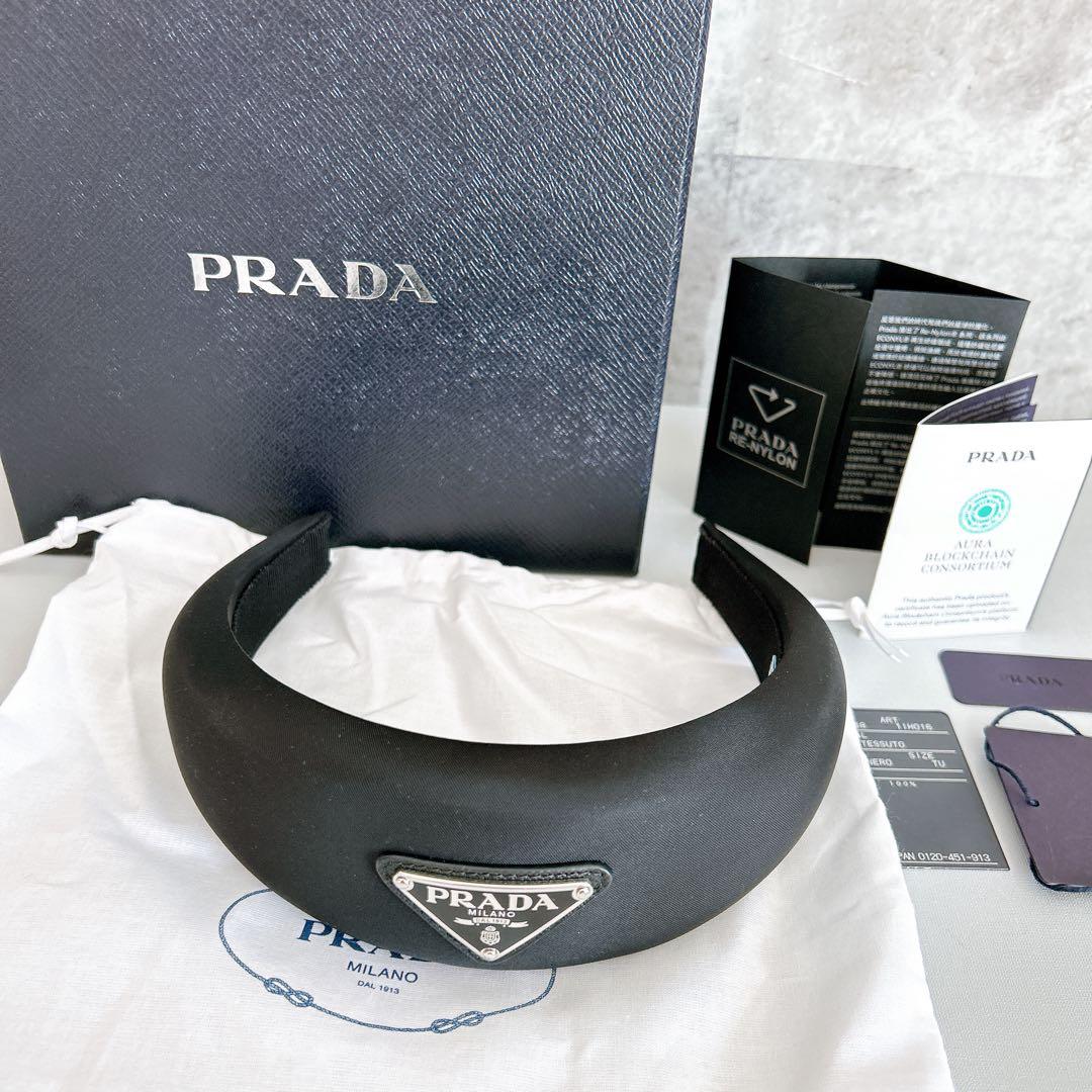 美品【PRADA】プラダ/Re-nyloカチューシャ/ブラック/正規品