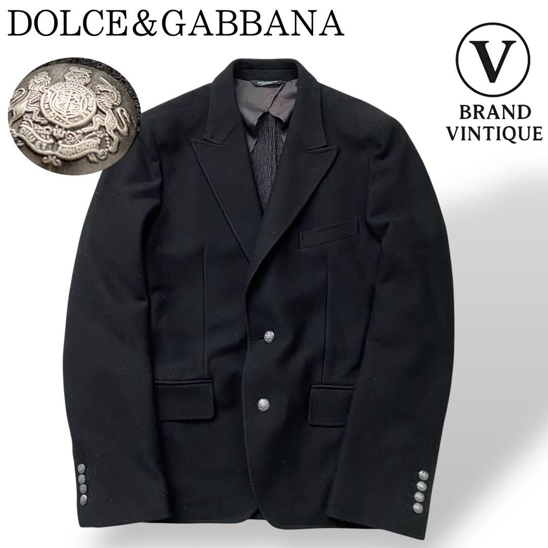 【希少】 ドルチェ＆ガッバーナ アンコンジャケット 銀ボタン ブラック ウール