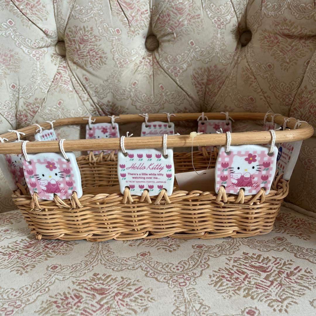 レトロ☆未使用☆タグ付き☆キティ☆カゴ☆籠
