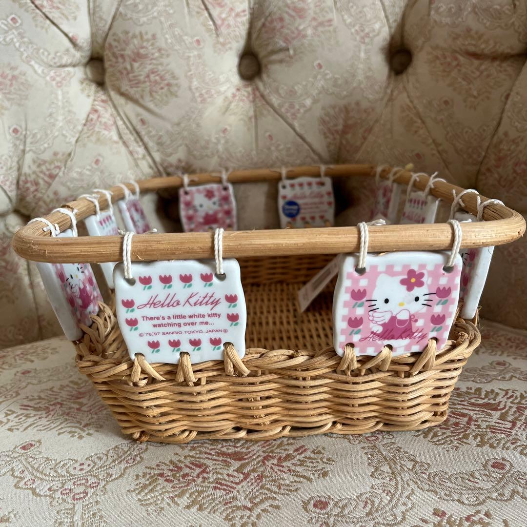 レトロ☆未使用☆タグ付き☆キティ☆カゴ☆籠
