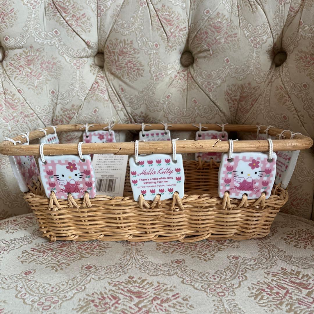 レトロ☆未使用☆タグ付き☆キティ☆カゴ☆籠