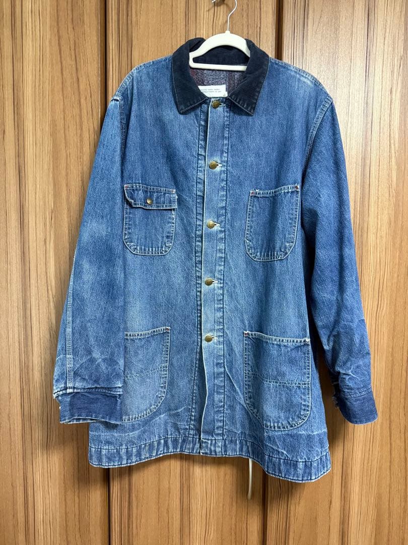 シアーズ　ビンテージ　70's デニムカバーオール XLコーデュロイ襟