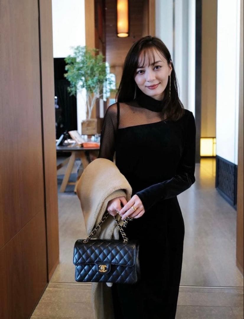 アニュアンス　シアーコンビタイトワンピース　ブラック