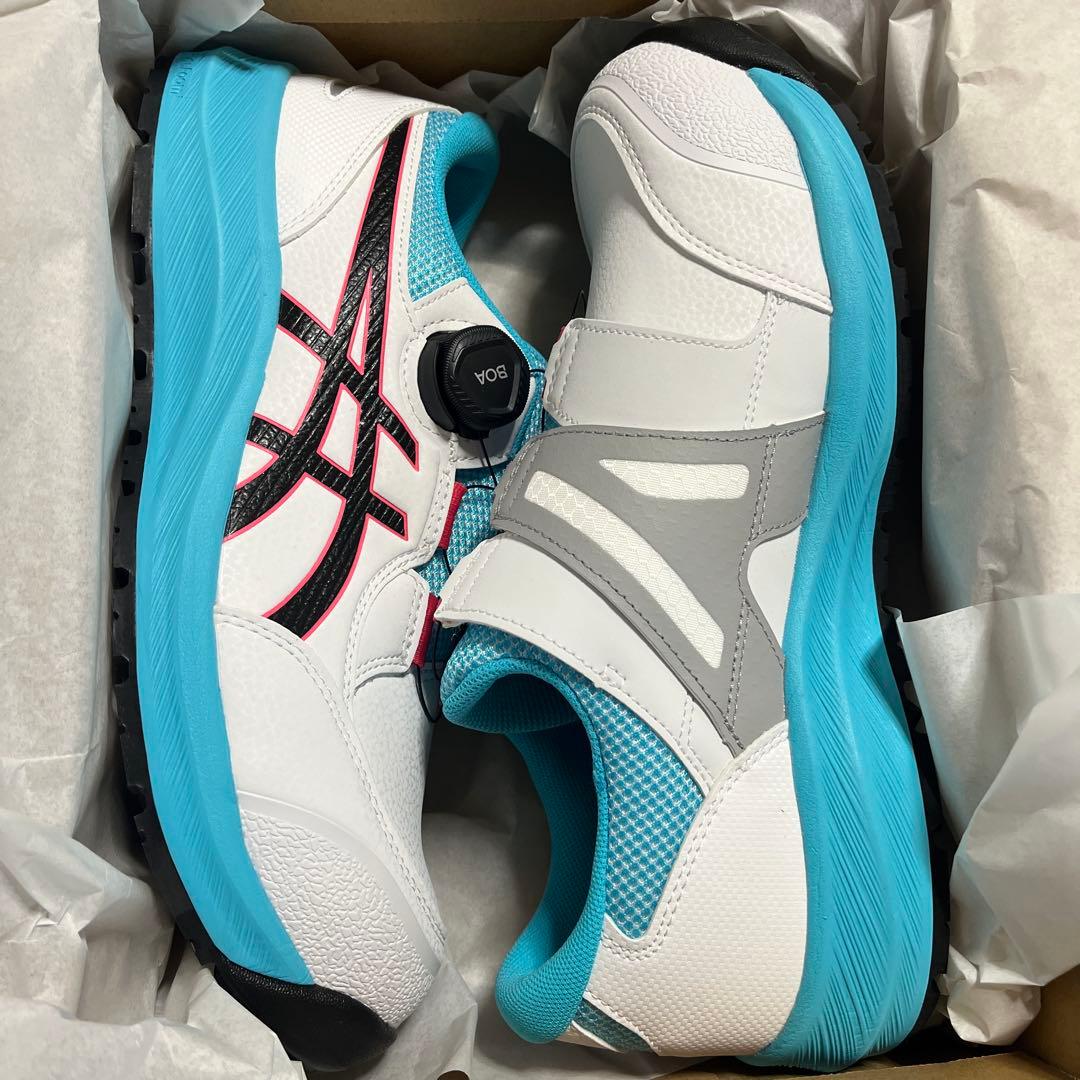 ASICS BOAシステム安全靴 ホワイト/ブルー　26センチ