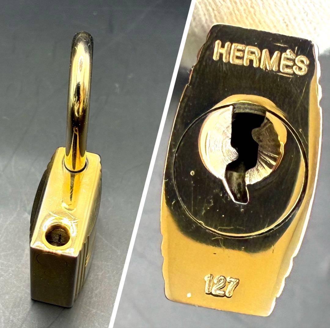 HERMESエルメス カデナ 127番 ゴールド 24Kメッキ 鍵付き 南京錠