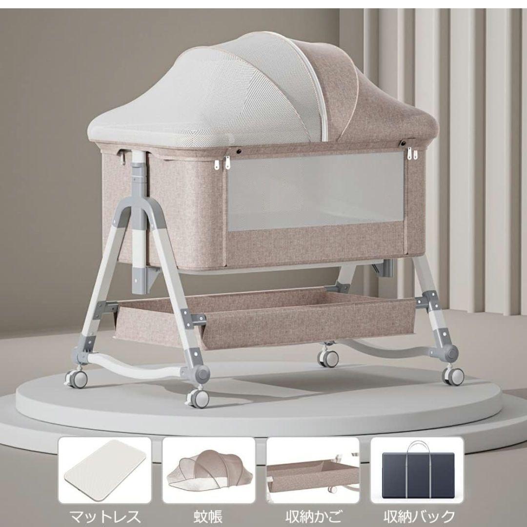 17日までの価格！　ベビーベッド 添い寝 折りたたみ ハイローベッド 調節可能