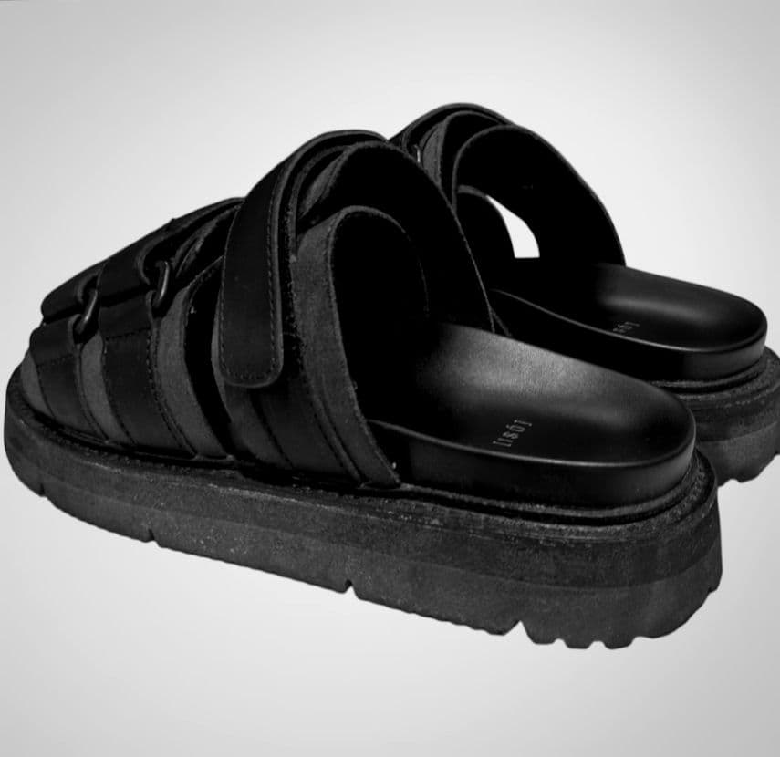 【美品】ISO 位相 GUIDI カーフレザーサンダル 42 black